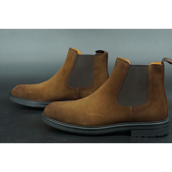 Magnanni Bonn Chelsea Mid Brown Men's Ankle Boot Size 12 New $399 - Picture 2 of 12